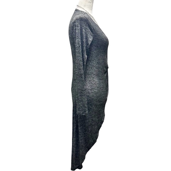 HiLo Long Sleeve Knot Detail Grey Marled Top L - Picture 3 of 7